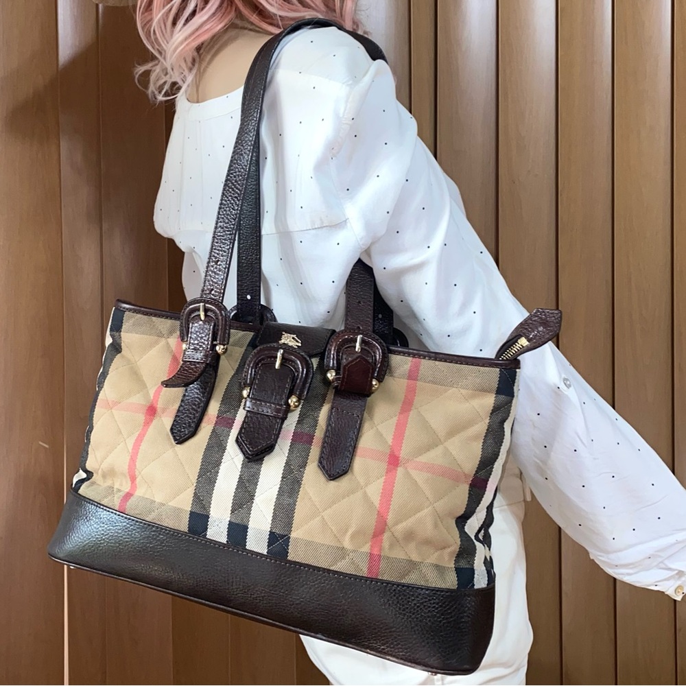 Burberry Beige and Brown Plaid Shoulder Bag - Picture 16 of 16